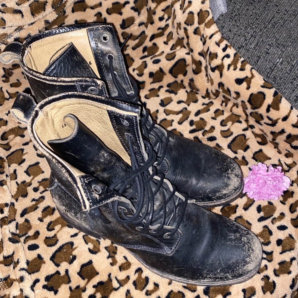 Frye Rogan distressed lace up combat-moto boots - Picture 5 of 7